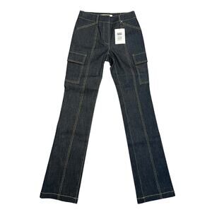 LVIR LA Project Denim Cargo Straight‎ Fit Jeans Blue Size XS Slim Mid Rise Slim